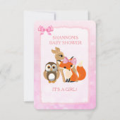 Cute Woodlands Animaux Fox Baby shower Invitation (Devant)