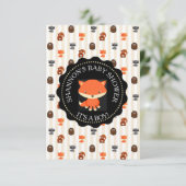 Cute Woodlands Animaux Fox Baby shower Invitation (Debout devant)