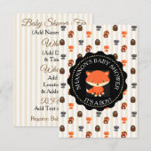Cute Woodlands Animaux Fox Baby shower Invitation (Devant / Derrière)