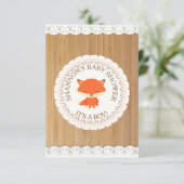 Cute Woodlands Animaux Fox Baby shower Invitation (Debout devant)