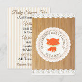 Cute Woodlands Animaux Fox Baby shower Invitation (Devant / Derrière)
