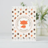 Cute Woodlands Animaux Fox Baby shower Invitation (Debout devant)