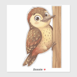 Cute Woodpecker Bird Sticker – Adorable Woodland A