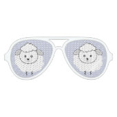Cute Wooly Lamb Face Aviator Zonnebril (Voorkant)