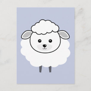 Cute Wooly Lamb Face Briefkaart