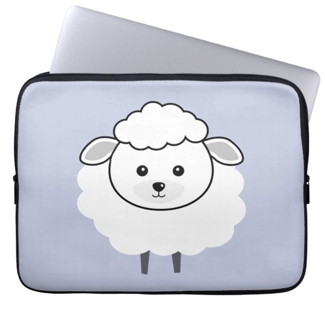 Cute Wooly Lamb Face Laptop Sleeve (Voorkant)