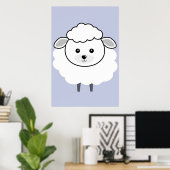 Cute Wooly Lamb Face Poster (Thuiskantoor)