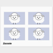 Cute Wooly Lamb Face Rechthoekige Sticker (Vel)