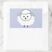 Cute Wooly Lamb Face Rechthoekige Sticker (Tas)