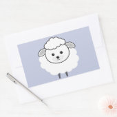 Cute Wooly Lamb Face Rechthoekige Sticker (Envelop)