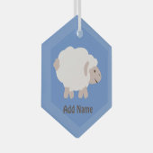 Cute Wooly Lamb Glas Ornament (Voorkant Rechts)