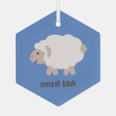 Cute Wooly Lamb Glas Ornament (Achterkant)