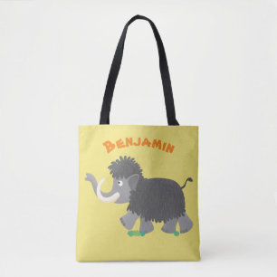 Cute wooly mammoth cartoon-illustratie draagtas