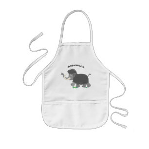 Cute wooly mammoth cartoon-illustratie kinder schort