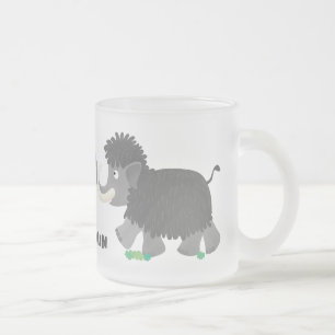 Cute wooly mammoth cartoon-illustratie matglas koffiemok