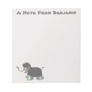 Cute wooly mammoth cartoon-illustratie notitieblok