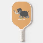 Cute wooly mammoth cartoon-illustratie pickleball paddle (Voorkant)
