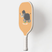 Cute wooly mammoth cartoon-illustratie pickleball paddle (Links)