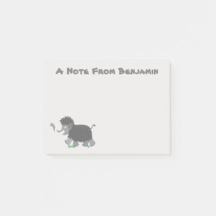 Cute wooly mammoth cartoon-illustratie post-it® notes