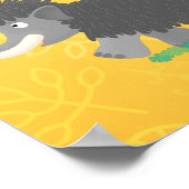 Cute wooly mammoth cartoon-illustratie poster (Hoek)