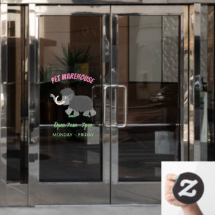 Cute wooly mammoth cartoon-illustratie raamsticker