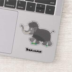 Cute wooly mammoth cartoon-illustratie sticker