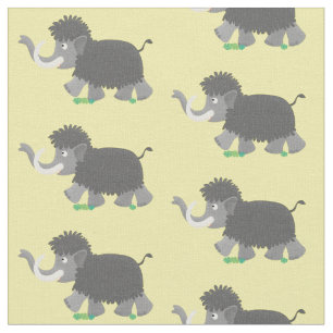 Cute wooly mammoth cartoon-illustratie stof