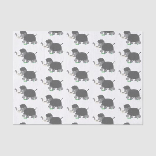 Cute wooly mammoth cartoon-illustratie tissuepapier (Voorkant)
