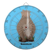 Cute wooly rhino elasmotherium cartoon dartbord (Voorkant)