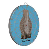 Cute wooly rhino elasmotherium cartoon dartbord (Voorkant Links)