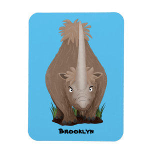 Cute wooly rhino elasmotherium cartoon magneet