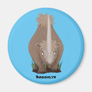Cute wooly rhino elasmotherium cartoon magneet