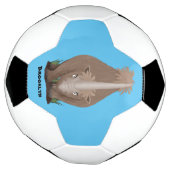 Cute wooly rhino elasmotherium cartoon voetbal (Gedraaid)