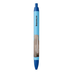 Cute wooly rhino elasmotherium cartoon zwarte inkt pen
