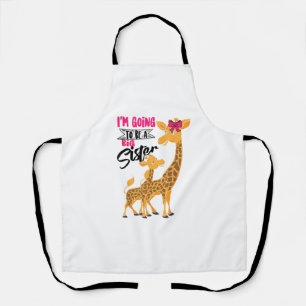 Cute wordt een grote zuster Giraffes grappige meis Schort