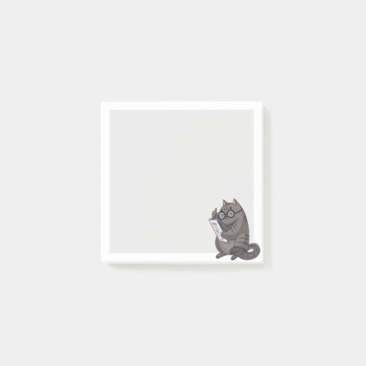 Cute Working Cat in Glasses Post-it® Notes (Voorkant)