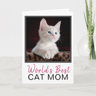 Cute World's Best Cat Mam Cat Photo Birthday Kaart