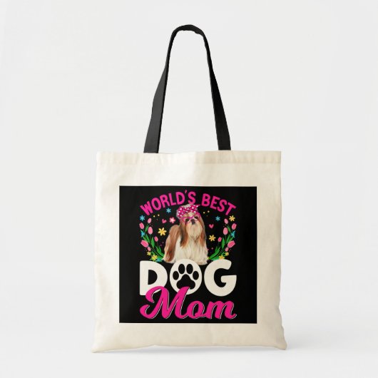 Cute World's Best Shih Tzu Dog Mam Moederdag Tote Bag (Voorkant)