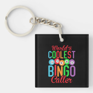 Cute world's coolste Bingo omroeper woordkunst Sleutelhanger