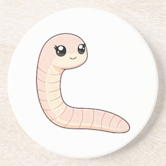 Cute Worm Achterbaan Zandsteen Onderzetter