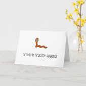 Cute Worm Kaart (Gele Bloem)