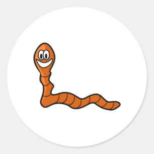Cute Worm Ronde Sticker