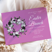 Cute Wreater Easter Brunch Egg Hunt Pink Kaart