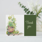 Cute Wren Bird Nature WatercolorThank you Bedankkaart (Staand voorkant)