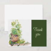 Cute Wren Bird Nature WatercolorThank you Bedankkaart (Voorkant / Achterkant)