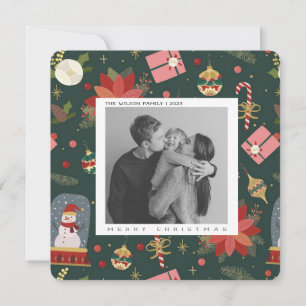 Cute Xmas Famille Photo Noël carte postale
