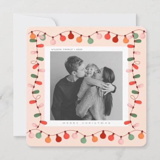 Cute Xmas Famille Photo Noël carte postale (Devant)