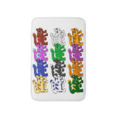 Cute Xmas Kitten Cat Pattern Rows Badmat (Voorkant Verticaal)