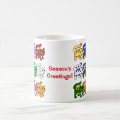 Cute Xmas Kitten Cat Pattern Rows Koffiemok (Center)