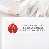 Cute Xmas Ornament Candycane CUSTOE Mailing Label (Insitu)